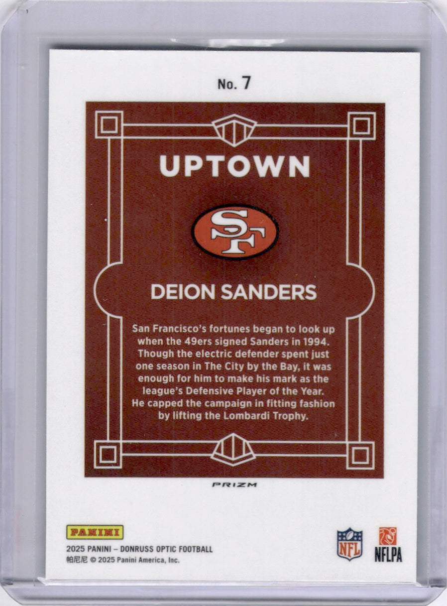 Deion Sanders 2025 Panini Donruss Optic Uptown SP Case Hit 49ers