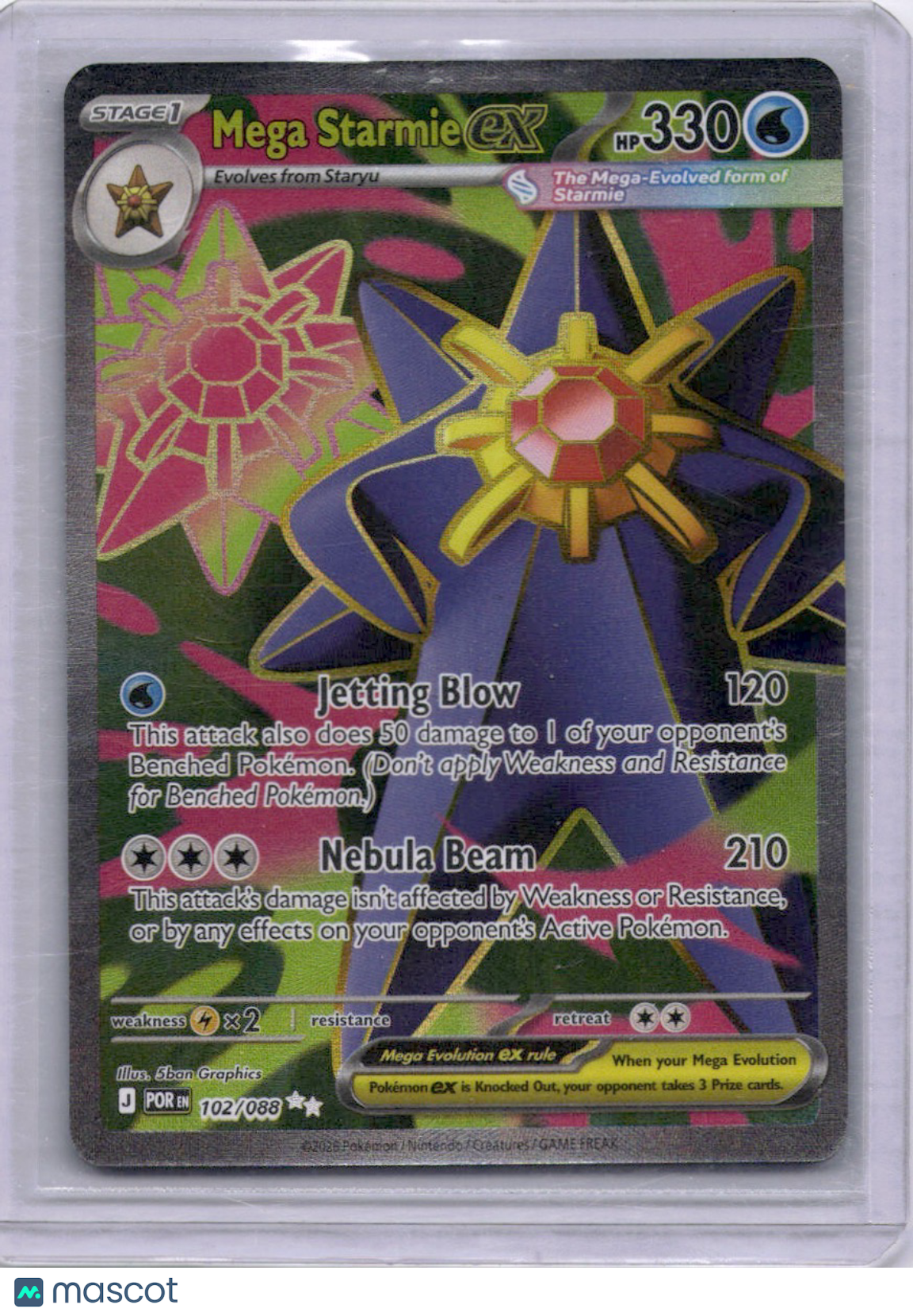 Mega Starmie EX 2026 Mega Evolution – Perfect Order #102/88 Holo Full Art FA