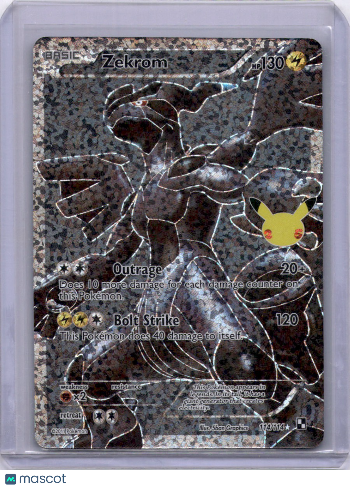 Zekrom 2021 Celebrations 114/114 Full Art Holo Pokemon TCG