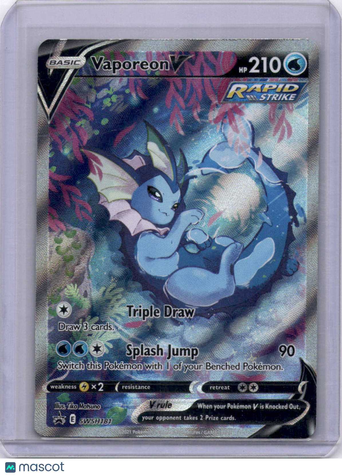 Vaporeon V 2021 Sword & Shield Promos SWSH181 Full Art Promo TCG