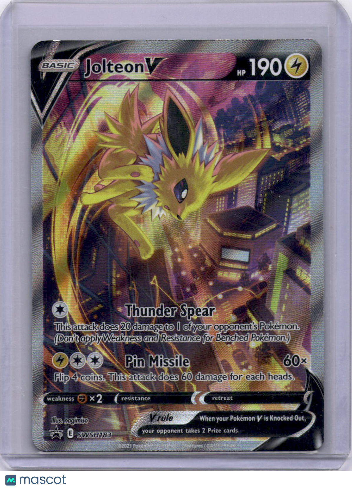 Jolteon V 2021 Sword & Shield SWSH183 Full Art Promo TCG
