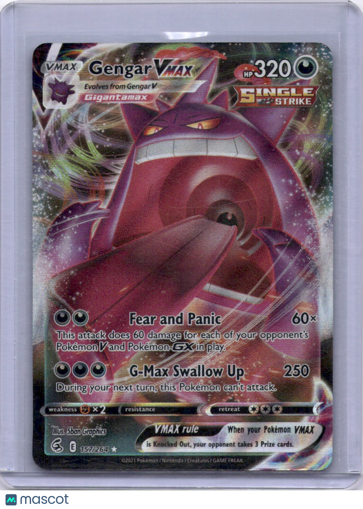 Gengar VMAX 2021 Fusion Strike 157/264 Pokemon TCG