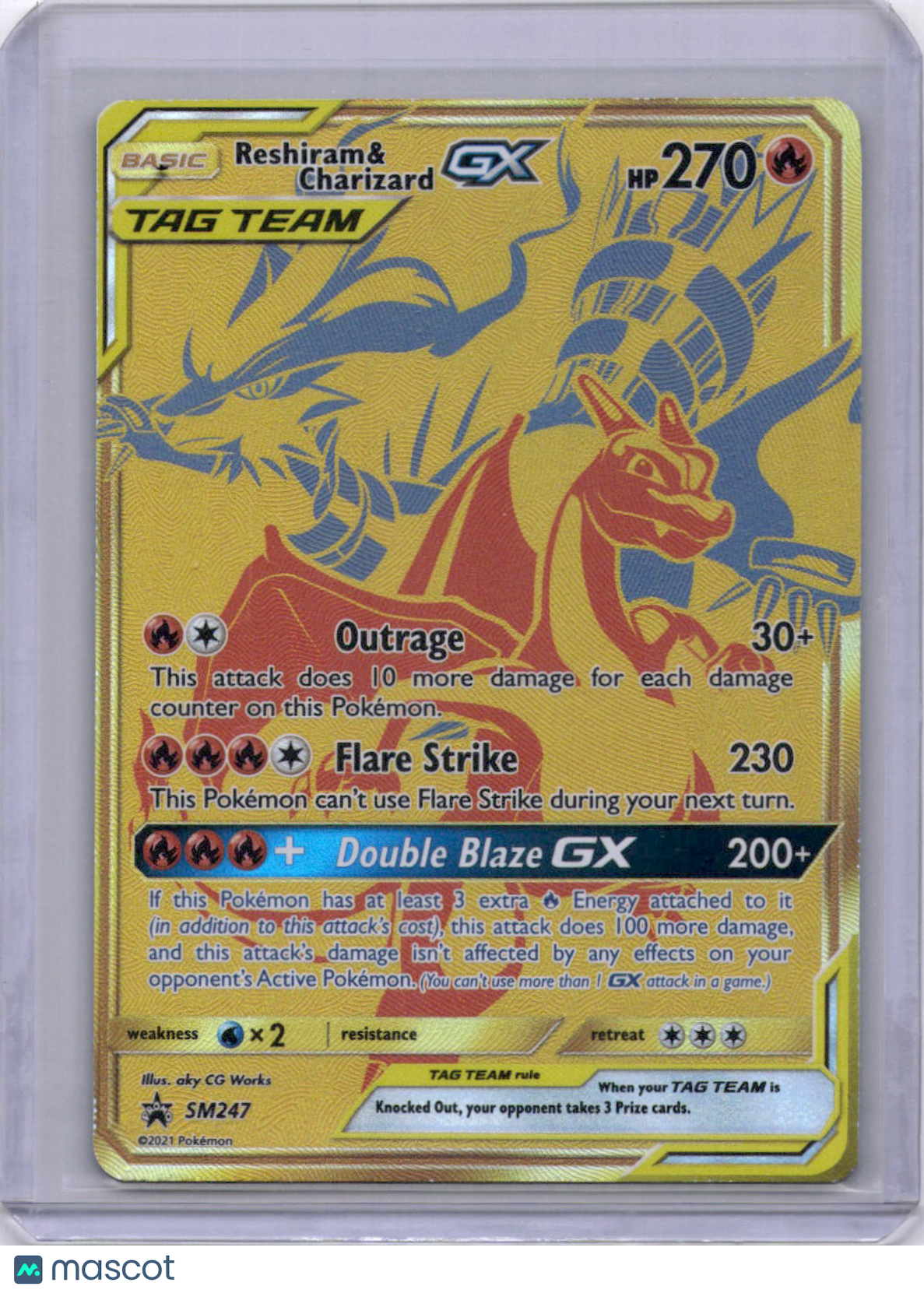 Reshiram & Charizard GX 2019 Hidden Fates Promo SM247 Tag Team Full Art