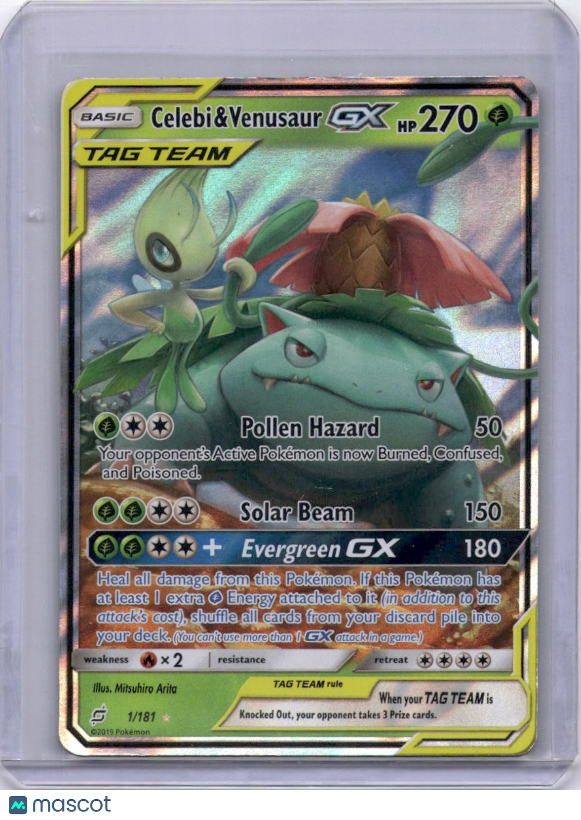 Celebi & Venusaur GX 2019 Team Up Team Up 1/181 Pokémon TCG