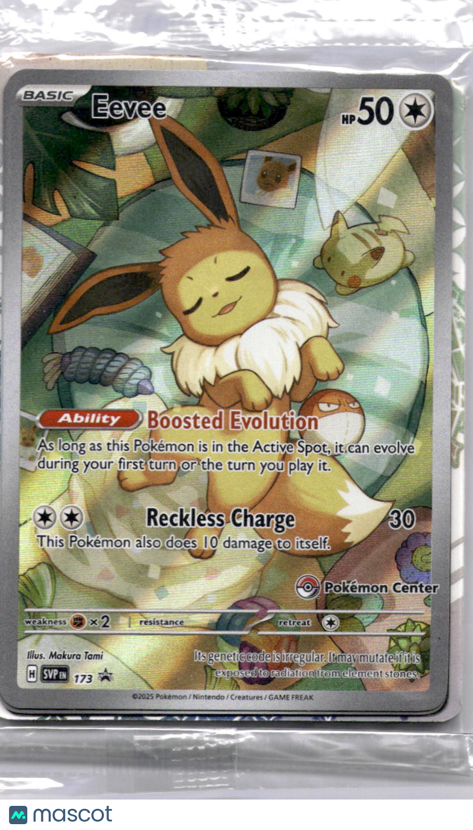 Eevee 2025 Prismatic Evolutions 173 Pokemon Center Stamp Sealed