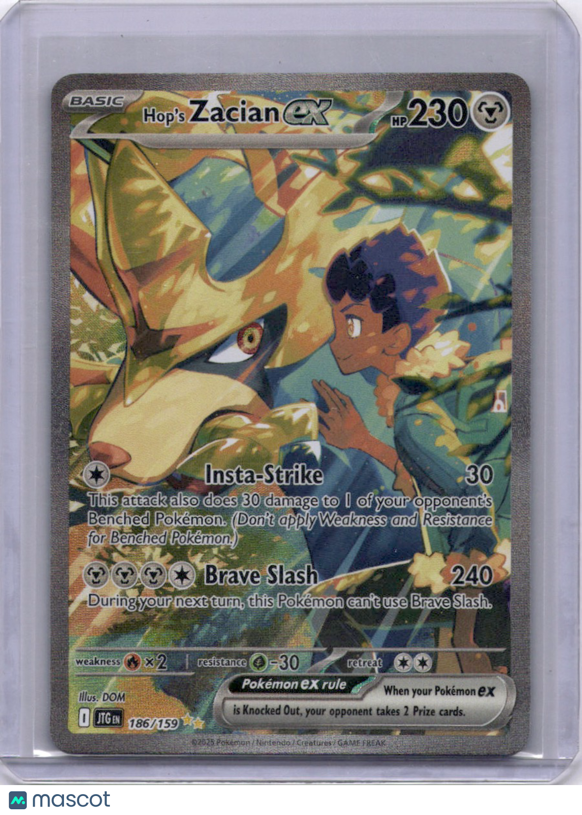 Hop's Zacian EX 2025 Journey Together 186/159 SAR Pokemon TCG