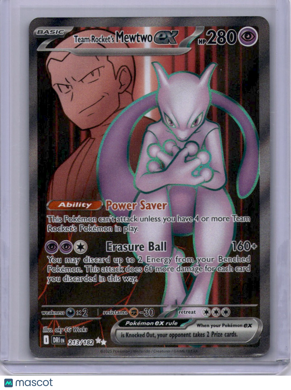 Team Rocket's Mewtwo EX Scarlet & Violet Destined Rivals 213/182 Pokemon TCG
