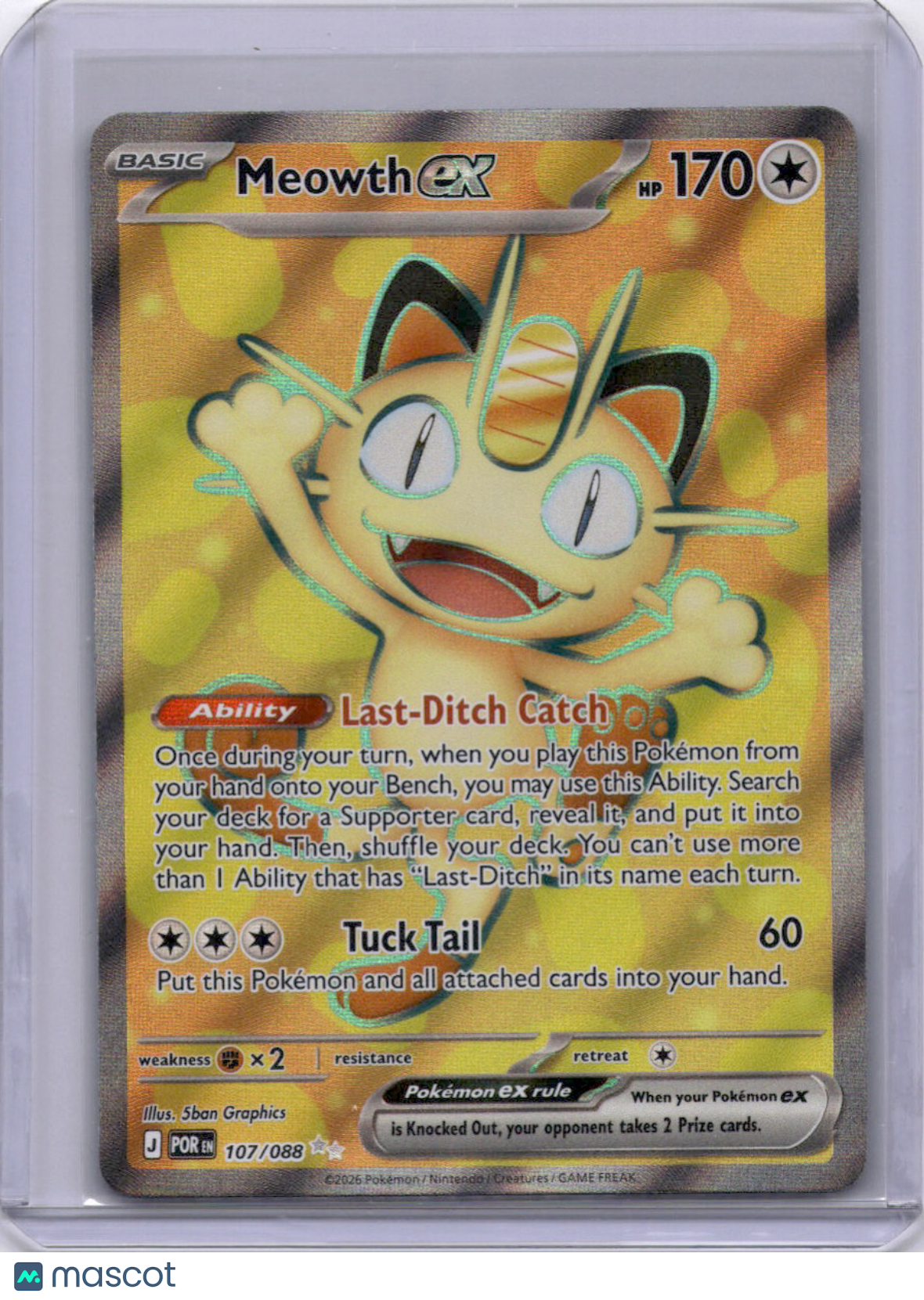 Meowth EX 2026 Mega Evolution Perfect Order 107/88 SIR Pokemon TCG Full Art