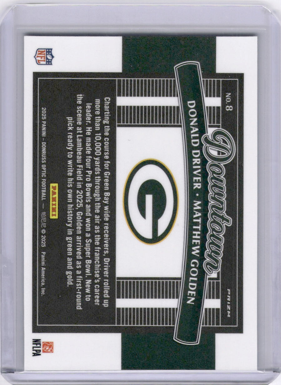 Matthew Golden Donald Driver 2025 Panini Donruss Optic Downtown SP Case Hit