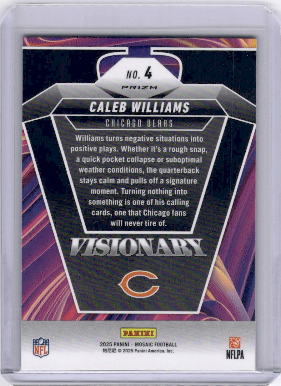Caleb Williams 2025 Panini Mosaic Visionary SP Case Hit Bears