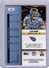 Cam Ward 2025 Topps Chrome Purple Nebula Rookie RC /150 Titans