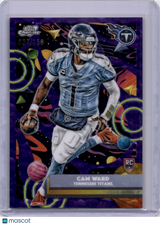 Cam Ward 2025 Topps Chrome Purple Nebula Rookie RC /150 Titans