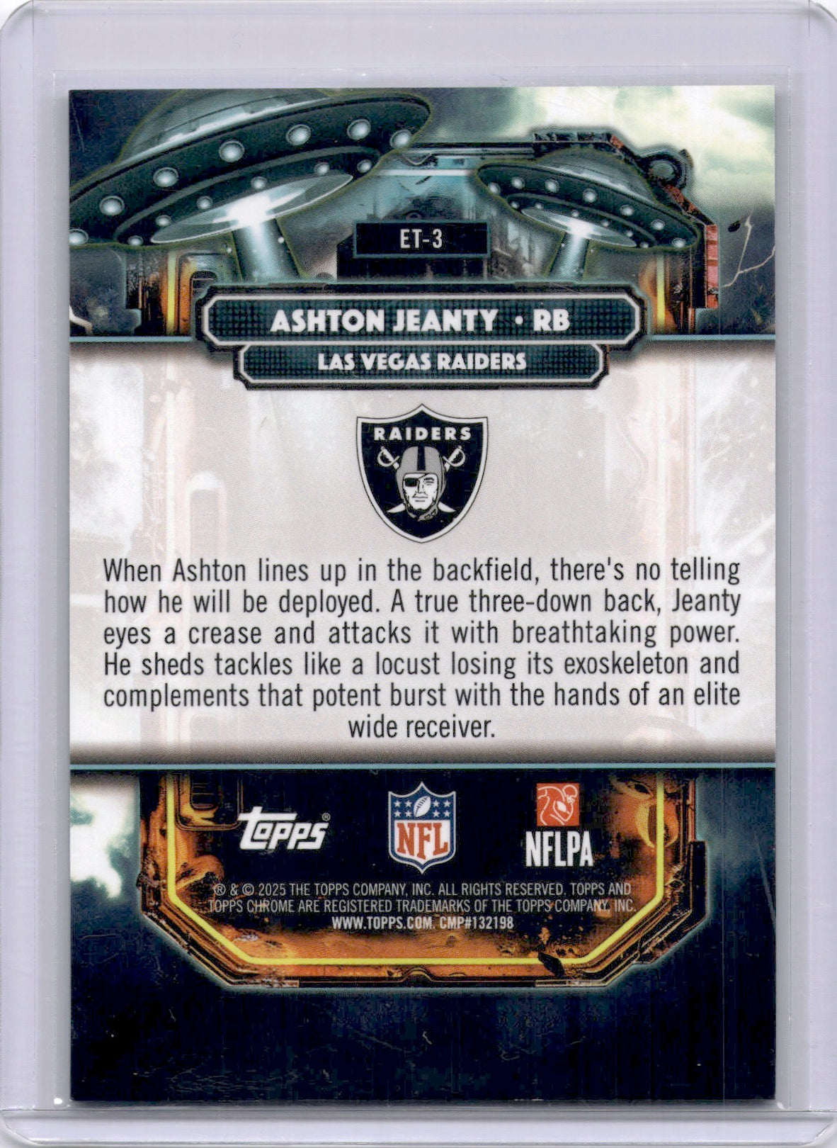 Ashton Jeanty 2025 Topps Cosmic Chrome Green Space Dust /75 Rookie RC Raiders