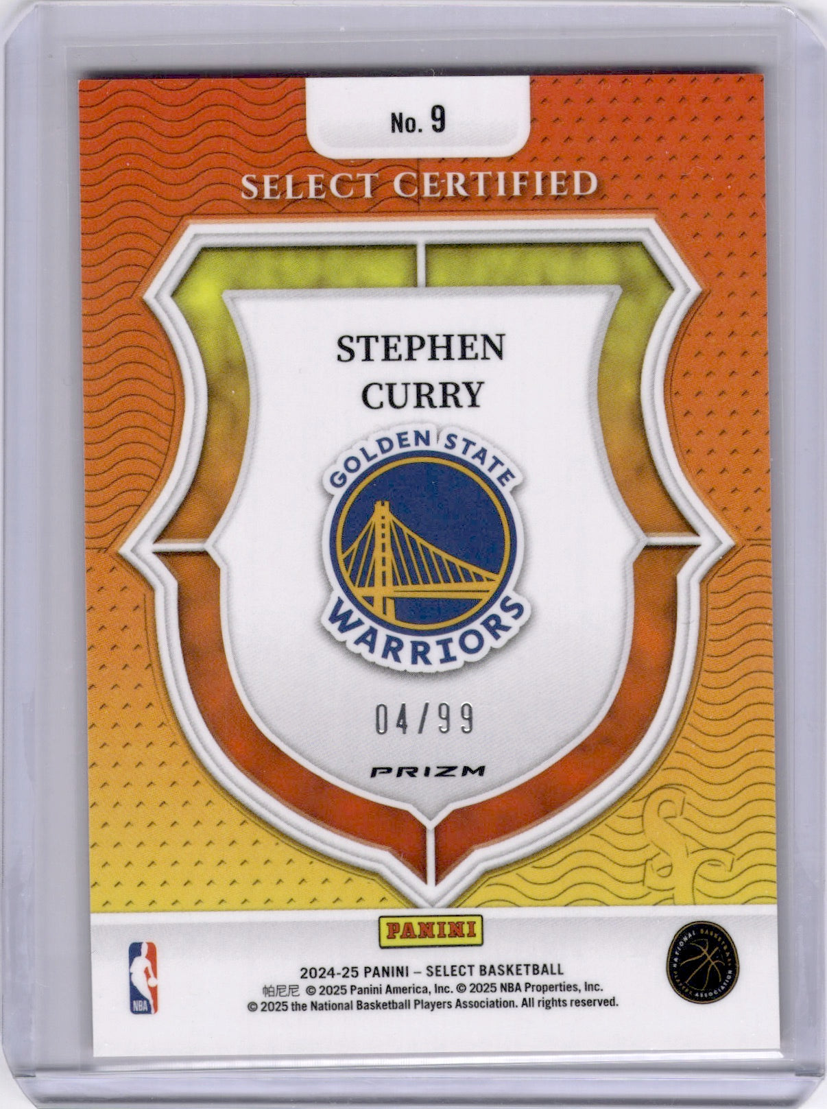 Stephen Curry 2024-25 Panini Select Select Certified Pink Ice /99 Warriors