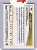 Gerrit Cole 2013 Topps Chrome Blue Refractor Auto /199 Rookie RC Topps Sealed