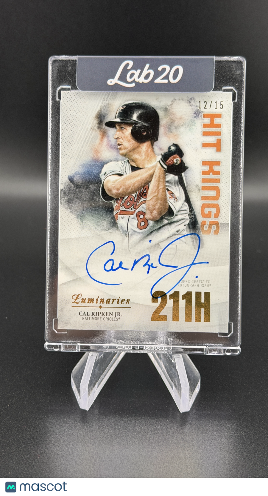 Cal Ripken Jr 2019 Topps Luminaries Hit Kings Auto /15 Orioles HOF