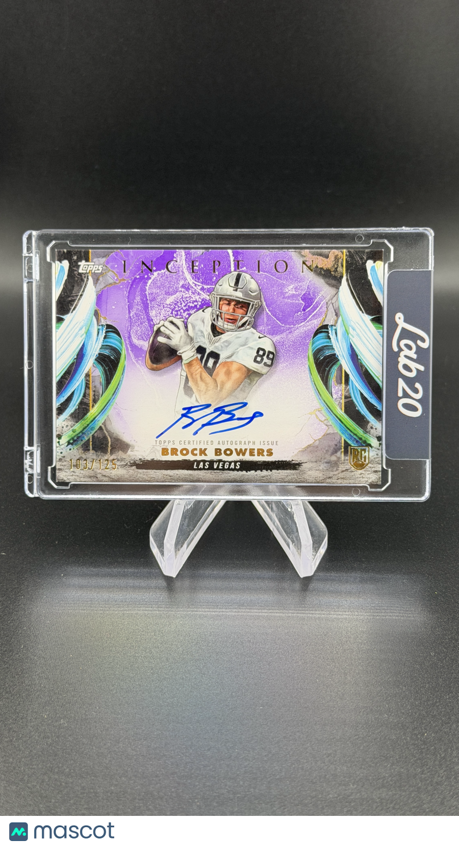 Brock Bowers 2024 Topps Inception Rookie RC Purple Auto /125 Raiders