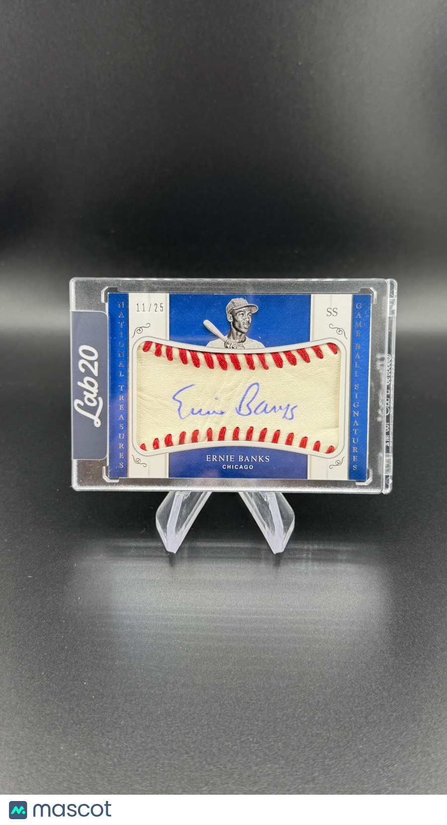 Ernie Banks 2014 Panini National Treasures Auto Game Ball Signatures /25 Cubs