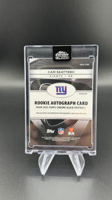 Cam Skattebo 2025 Topps Chrome Black Refractor /299 Rookie RC Auto Giants