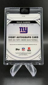 Malik Nabers 2025 Topps Chrome Black Ivory Auto /50 Giants