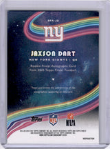 Jaxson Dart 2025 Topps Finest Refractor Auto Rookie RC Giants