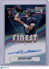 Jaxson Dart 2025 Topps Finest Refractor Auto Rookie RC Giants