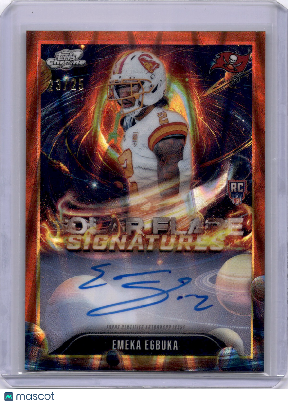 Emeka Egbuka 2025 Topps Cosmic Chrome Solar Flare Signatures Auto /25 Rookie RC