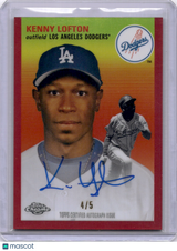 Kenny Lofton 2023 Topps Chrome Platinum Red Refractor Auto/5 Dodgers