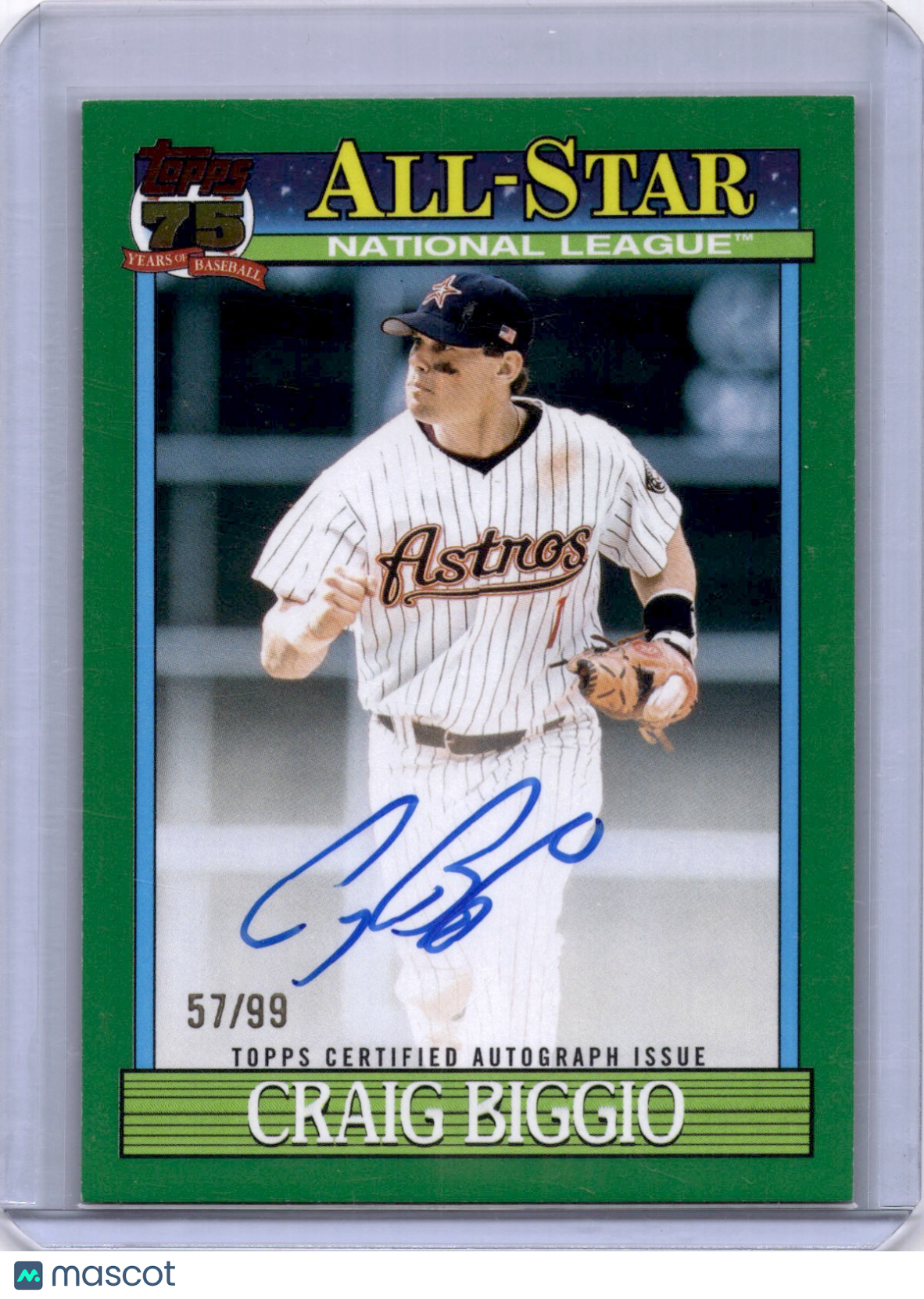 Craig Biggio 2026 Topps Series 2 All-Star Green /99 On Card Auto Astros
