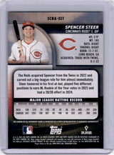 Spencer Steer 2025 Topps Stadium Club Green /5 Auto Reds