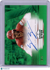 Spencer Steer 2025 Topps Stadium Club Green /5 Auto Reds