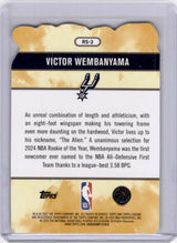 Victor Wembanyama 2025 Topps Chrome Rock Stars Short Print Insert Basketball