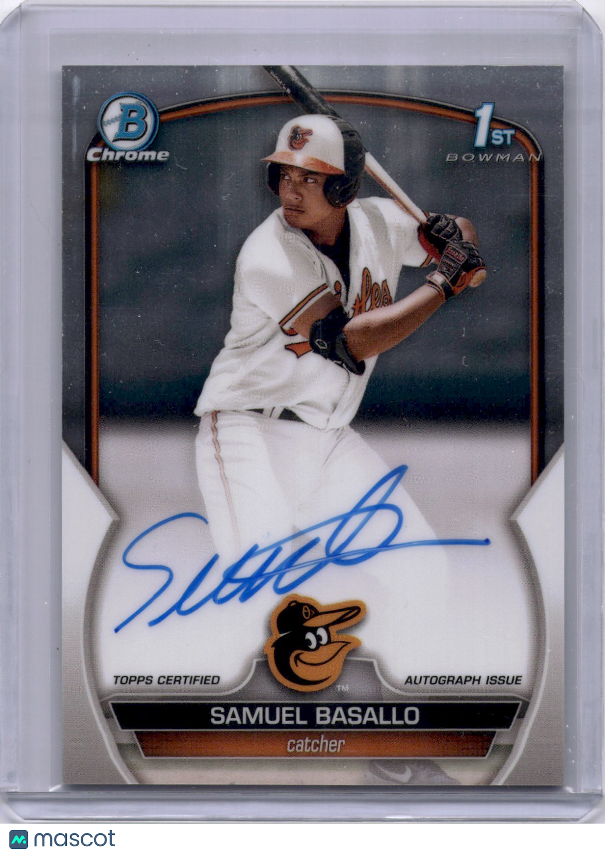 Samuel Basallo 2023 Bowman Chrome 1st On Card Auto Orioles