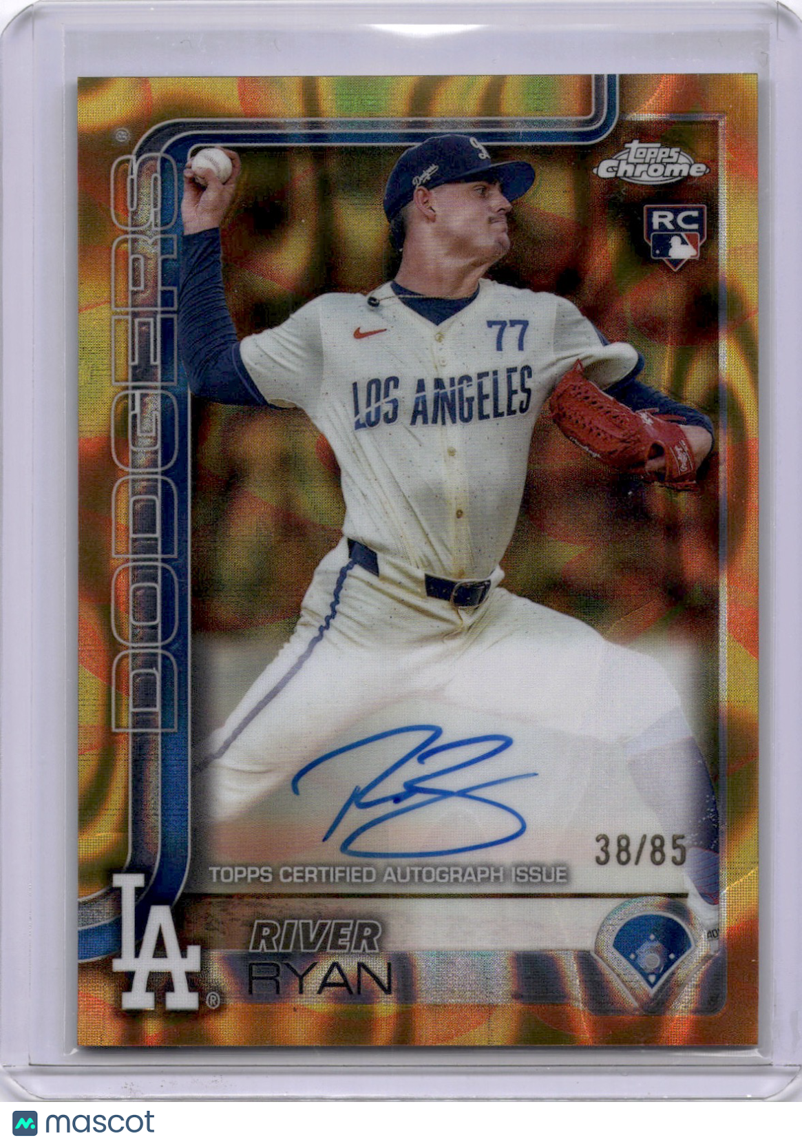 River Ryan 2025 Topps Chrome Orange Lava Rookie RC Auto /85