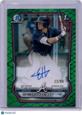 Eric Hartman 2026 Bowman Chrome 1st Reptilian Green Refractor /99 Auto Braves