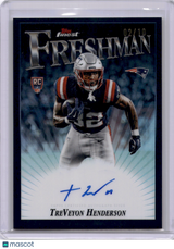 TreVeyon Henderson 2025 Topps Finest Freshman Rookie RC Black Refractor /10 Auto