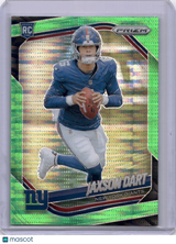 Jaxson Dart 2025 Panini Prizm Neon Green Pulsar Rookie RC Giants