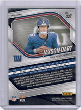 Jaxson Dart 2025 Panini Prizm Neon Green Pulsar Rookie RC Giants