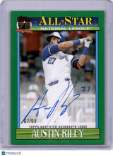 Austin Riley 2026 Topps All-Stars Autograph Auto On Card Green /99 Braves