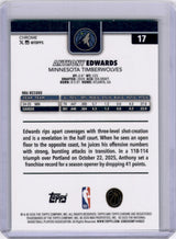 Anthony Edwards 2025-26 Topps Chrome Update Green Refractor /99 Timberwolves