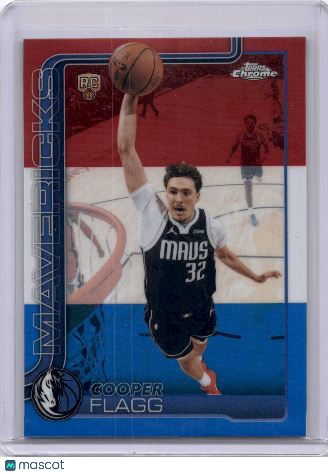 Cooper Flagg 2025-26 Topps Chrome Update Red White Blue Rookie RC Mavs