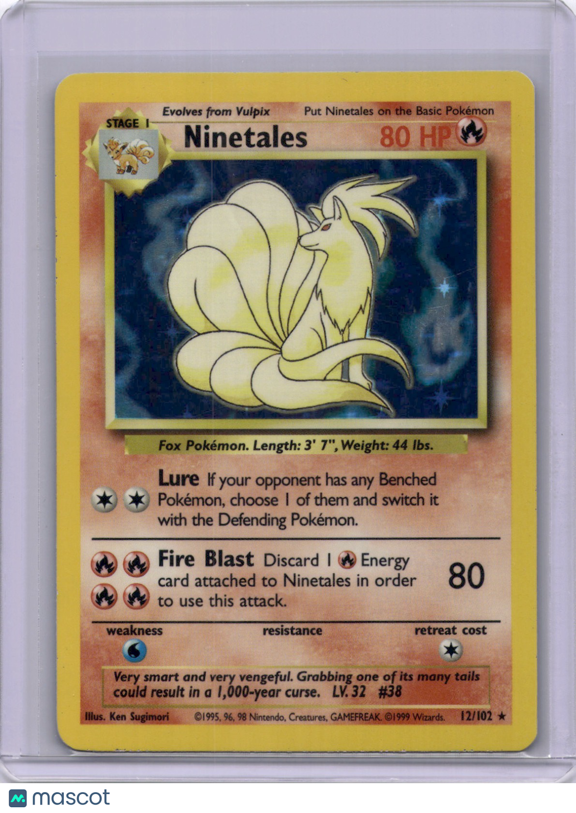 Ninetales 1999 Pokemon Base Set Holo #12/102