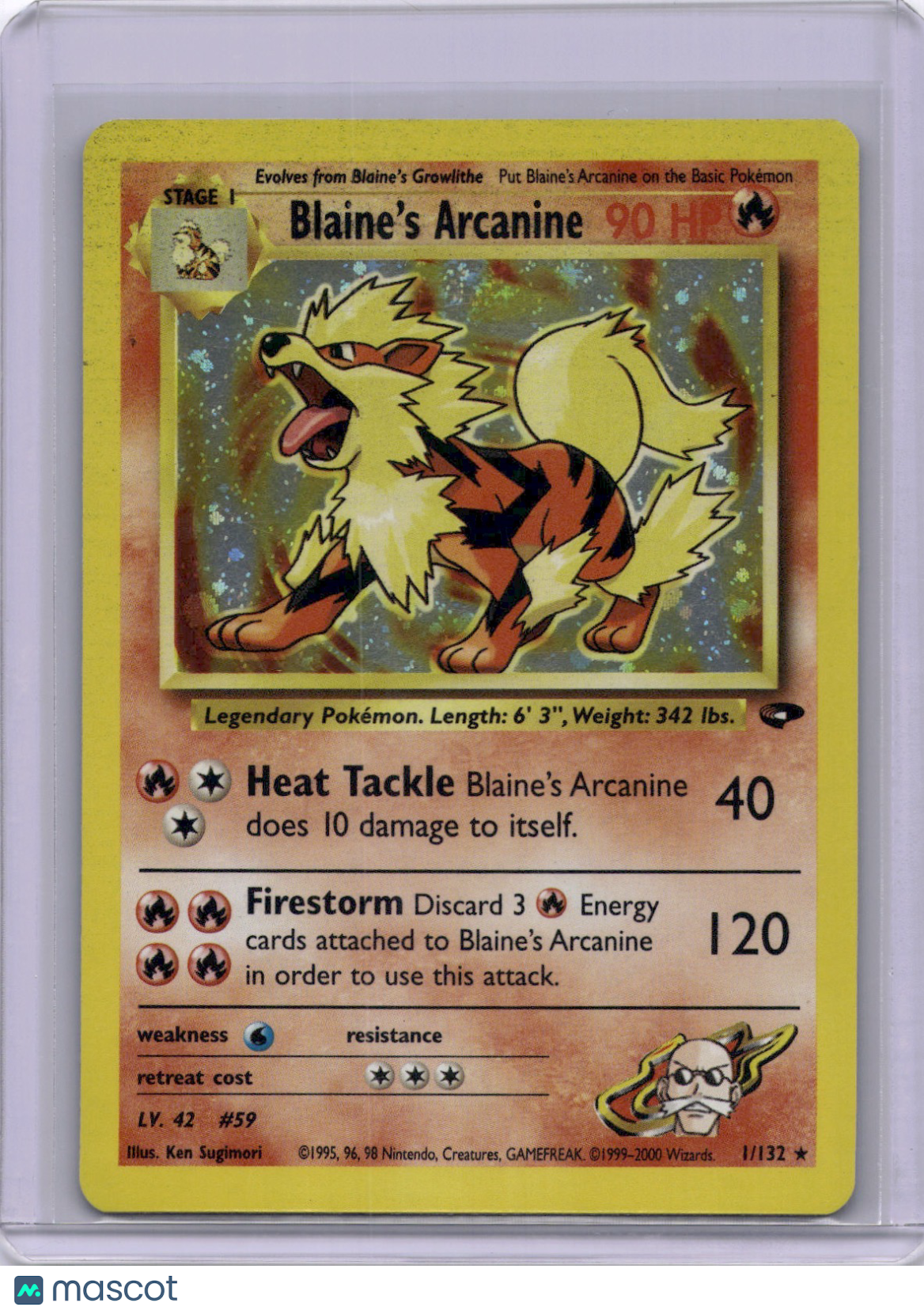 Blaine's Arcanine 2000 Pokemon Gym Challenge Holo #1/132