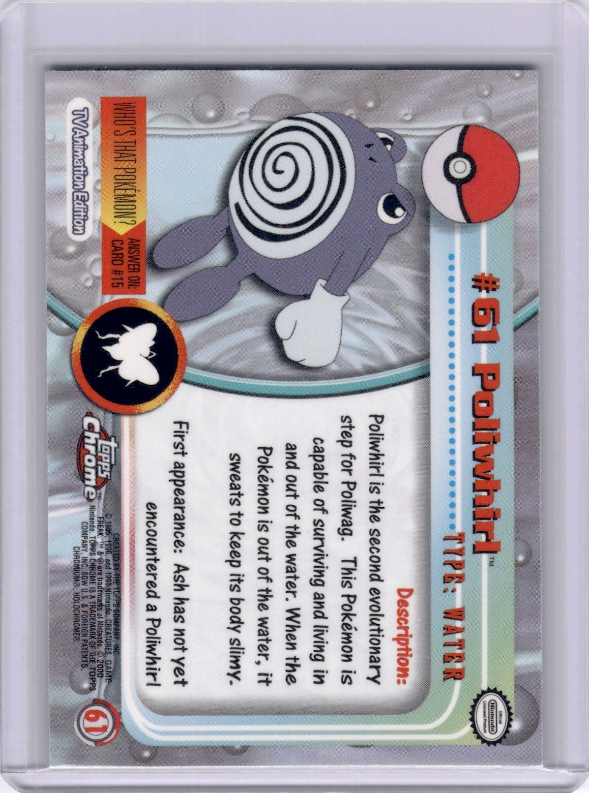 Poliwhirl 2000 Topps Chrome Pokemon #61