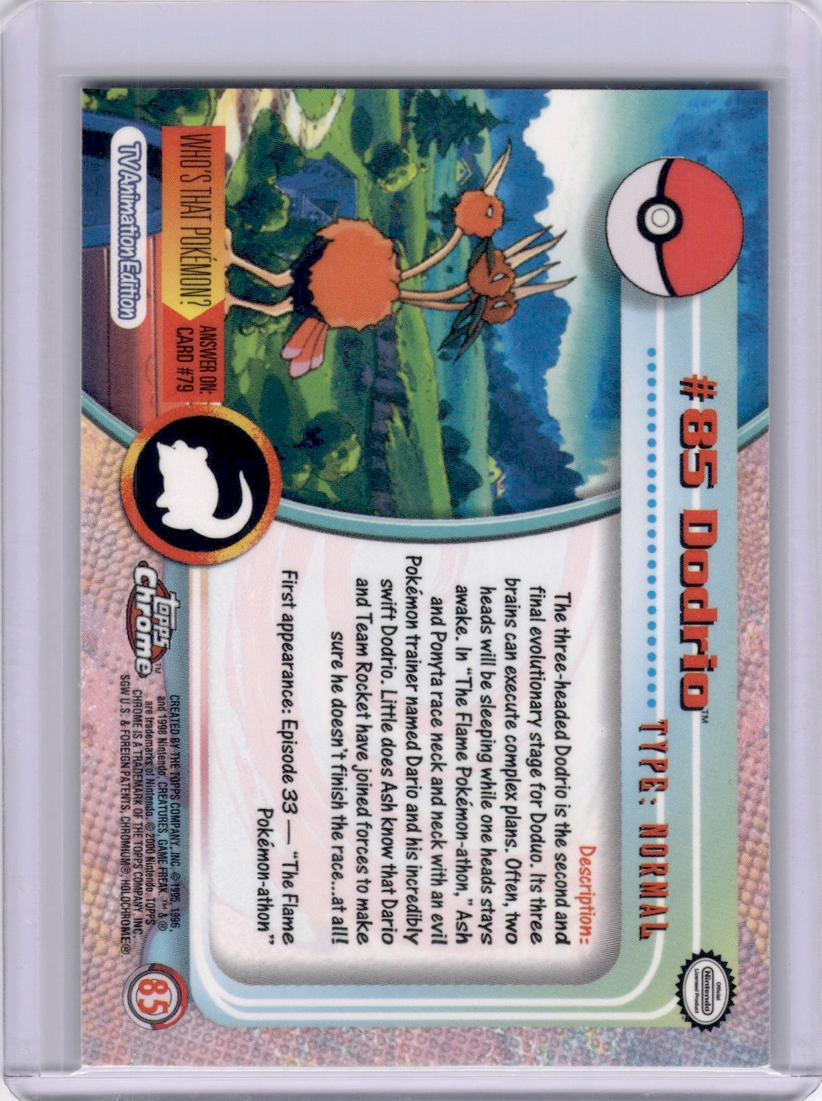 Dodrio 2000 Topps Chrome #85 Holo