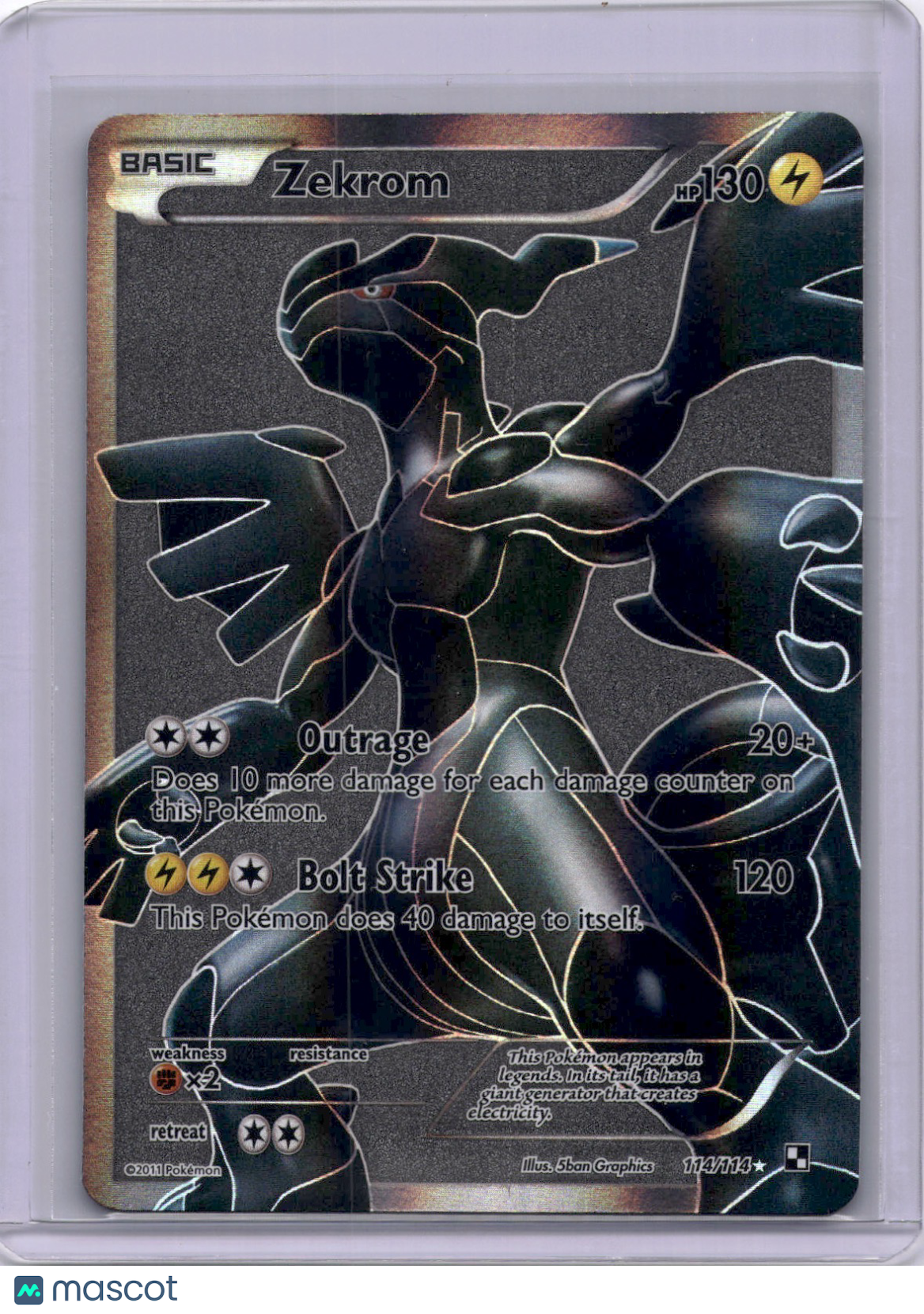 Zekrom 2011 Pokemon Black & White #114/114 Rare Full Art