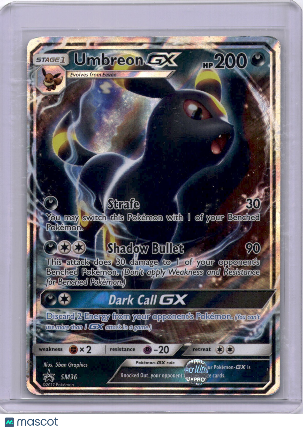 Umbreon GX 2017 Sun & Moon #SM36 Full Art