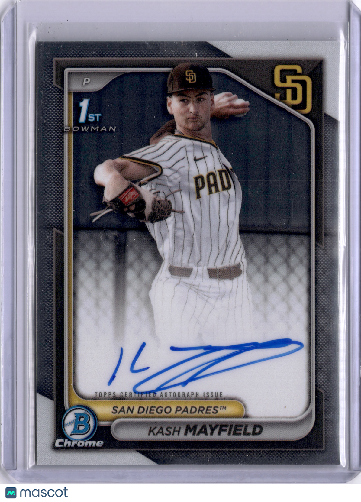 Kash Mayfield 2024 Bowman Chrome 1st Auto On Card Autograph Padres