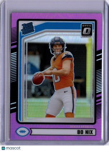 Bo Nix 2024 Panini Donruss Prizm Optic Pink Rookie RC Broncos