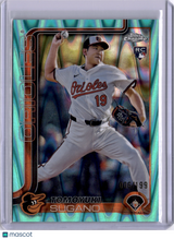Tomoyuki Sugano 2025 Topps Chrome Aqua Raywave Rookie RC /199 Orioles